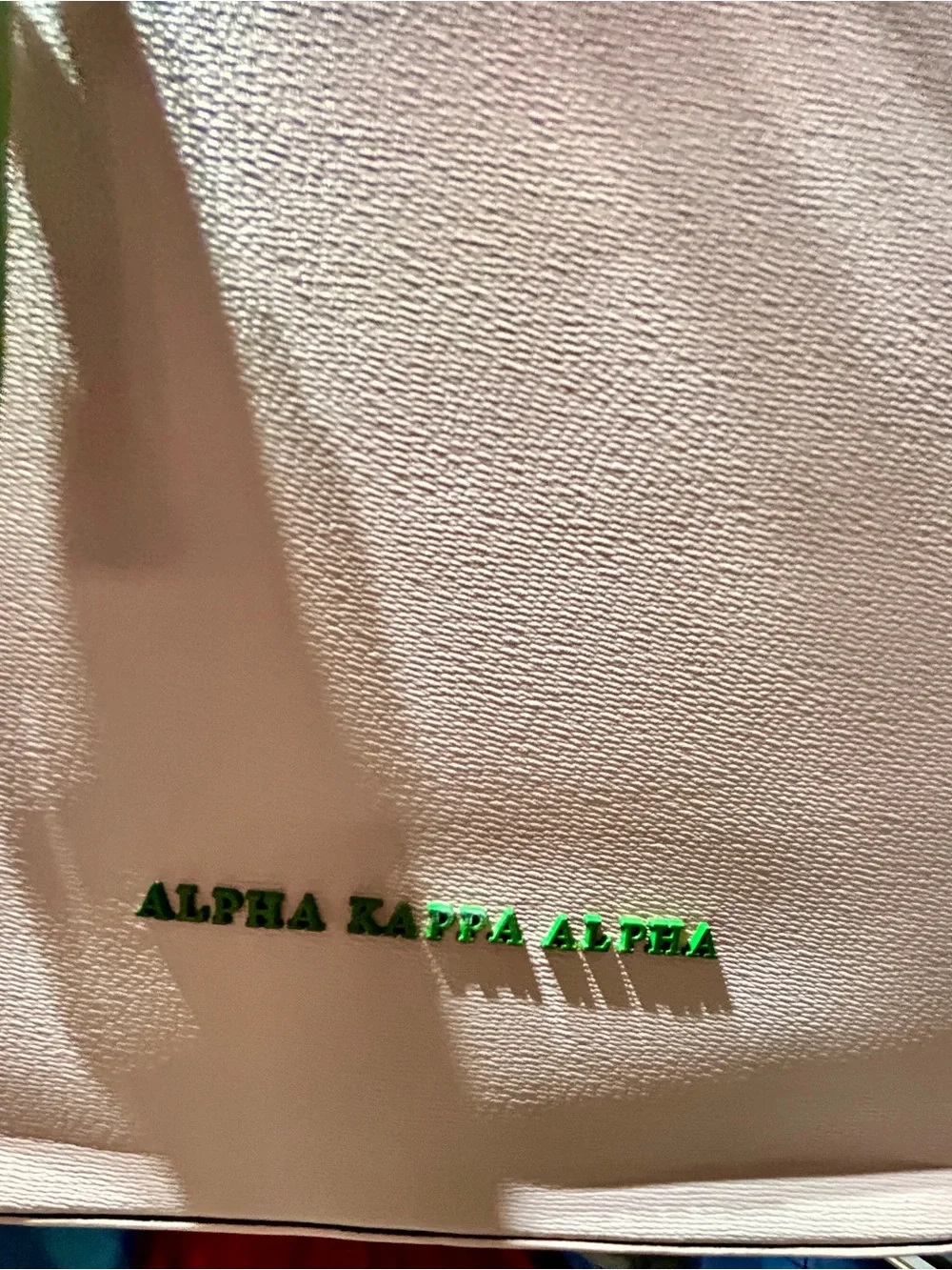 Alpha Kappa Alpha Pale Pink Tote with Gold Tassel Charm - Picture 5 of 6
